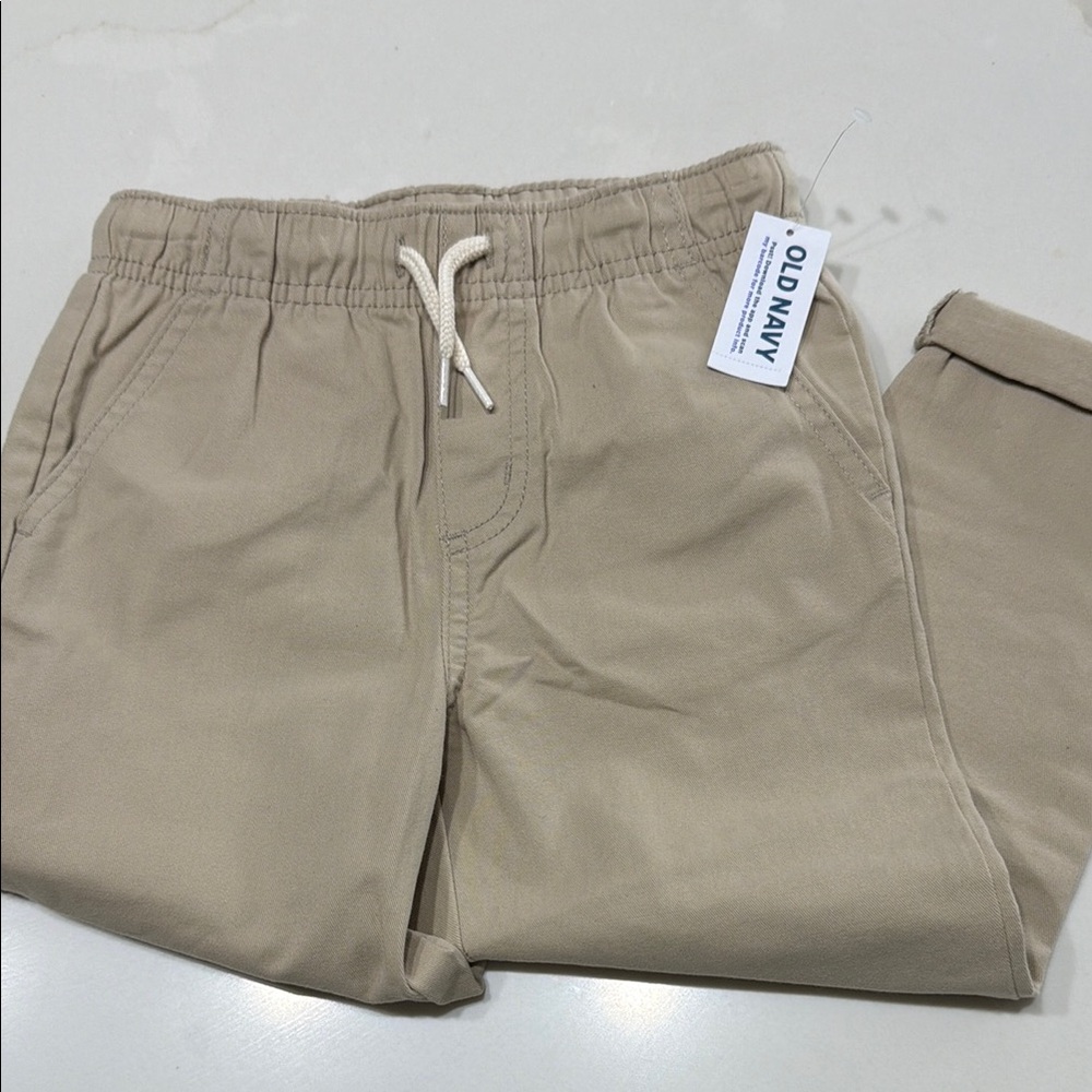Old Navy Beige Elastic-Waist Pull-On Pants